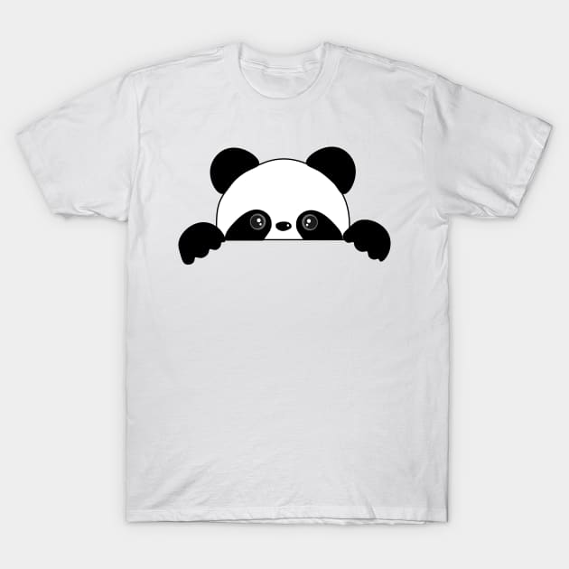 Cute Peeking Panda T-Shirt by Heartfeltarts